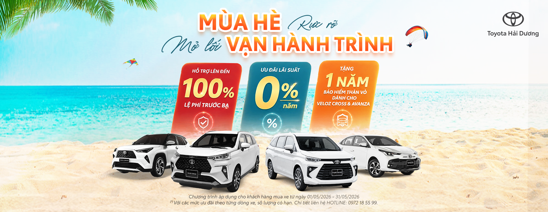 MÙA HÈ RỰC RỠ - MỞ LỐI VẠN HÀNH TRÌNH CÙNG TOYOTA HẢI DƯƠNG