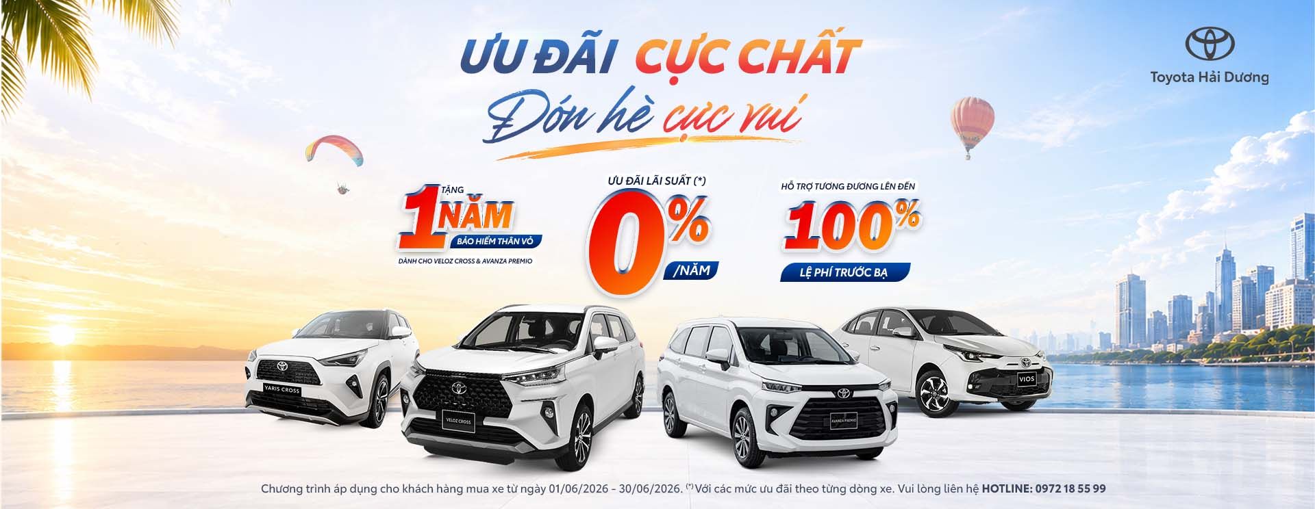 ƯU ĐÃI CỰC CHẤT - ĐÓN HÈ CỰC VUI CÙNG TOYOTA HẢI DƯƠNG