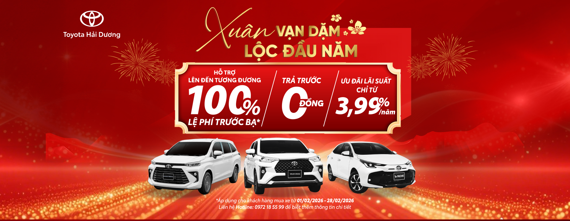 XUÂN VẠN DẶM – LỘC ĐẦU NĂM CÙNG TOYOTA HẢI DƯƠNG