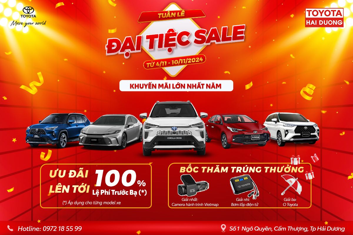 ĐẠI TIỆC SALE - LỚN NHẤT TRONG NĂM - CHỈ CÓ TẠI TOYOTA HẢI DƯƠNG