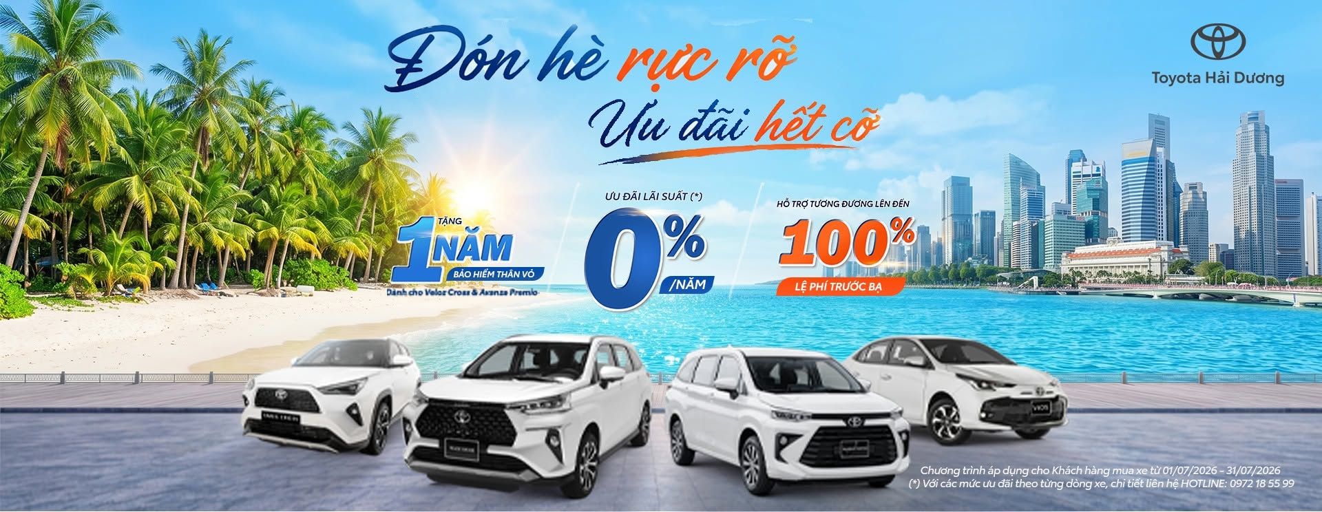 ĐÓN HÈ RỰC RỠ – ƯU ĐÃI HẾT CỠ CÙNG TOYOTA HẢI DƯƠNG