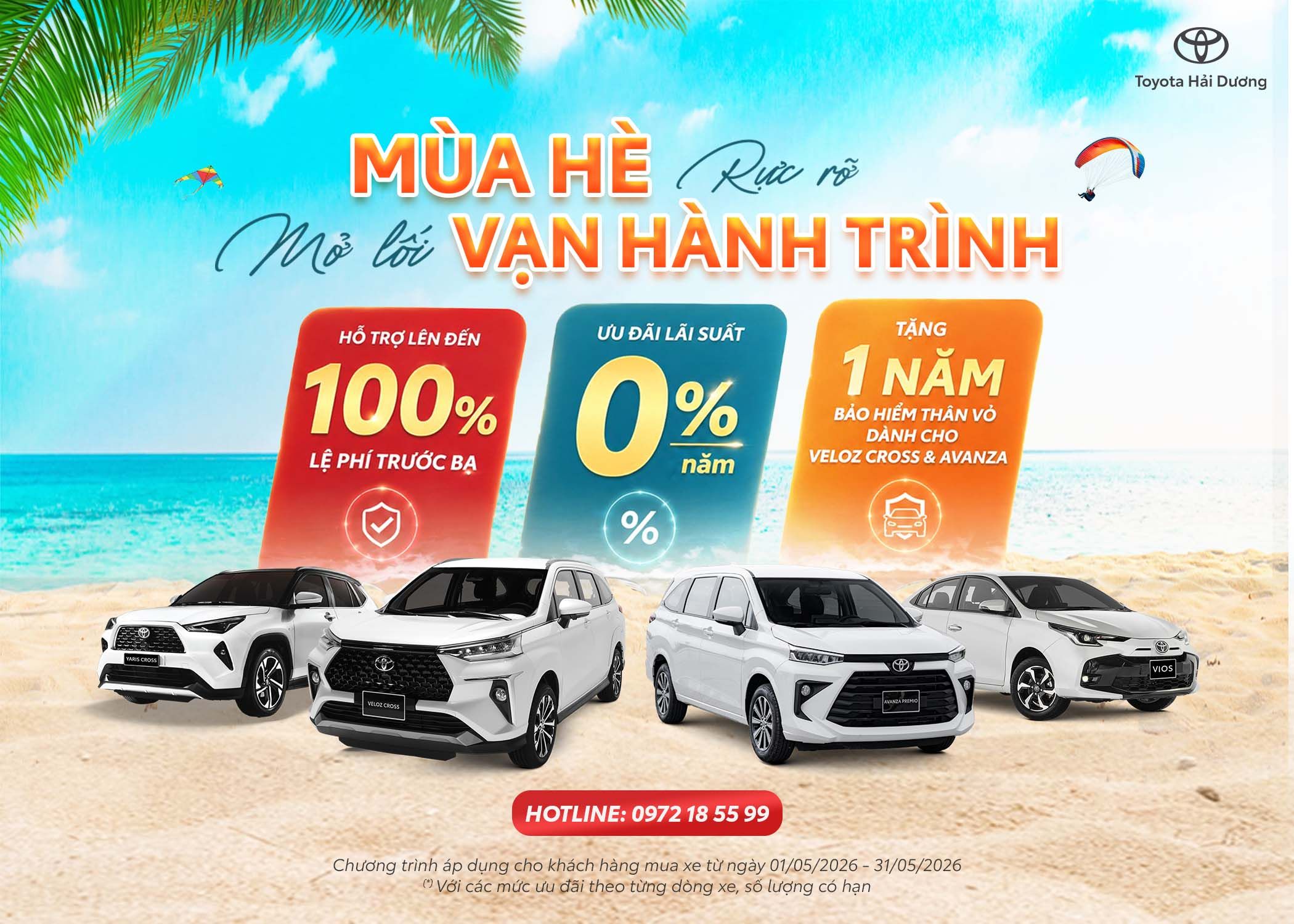ĐÓN HÈ RỰC RỠ - ƯU ĐÃI NHƯ MƠ TẠI TOYOTA HẢI DƯƠNG