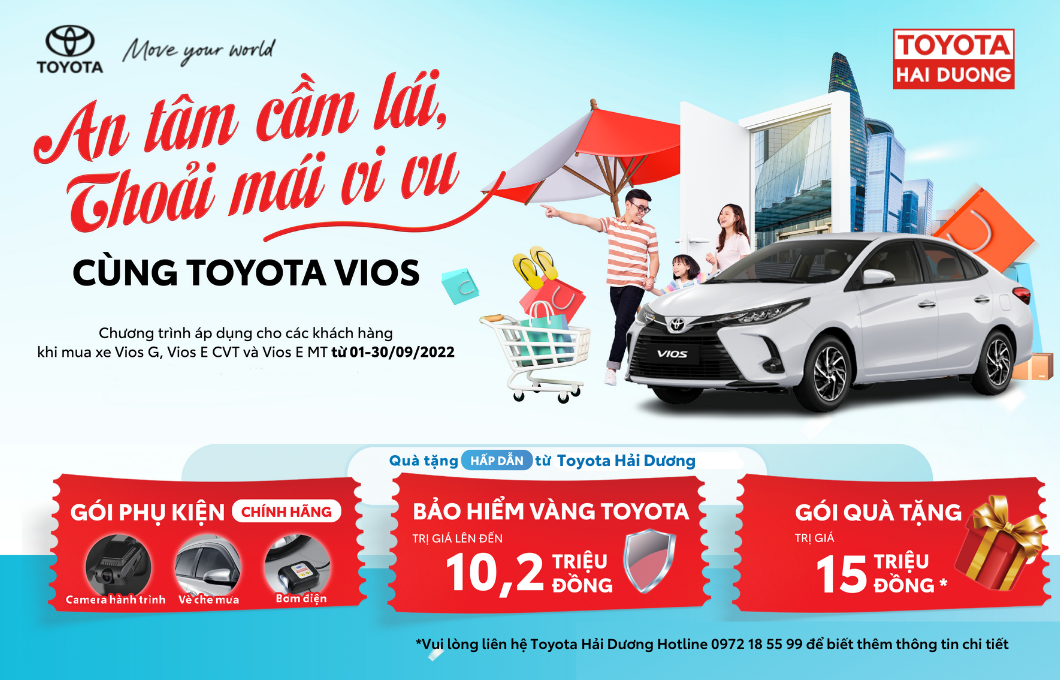 KHUYẾN MÃI THÁNG 9 - AN TÂM CẦM LÁI - THOẢI MÁI VI VU CÙNG TOYOTA VIOS