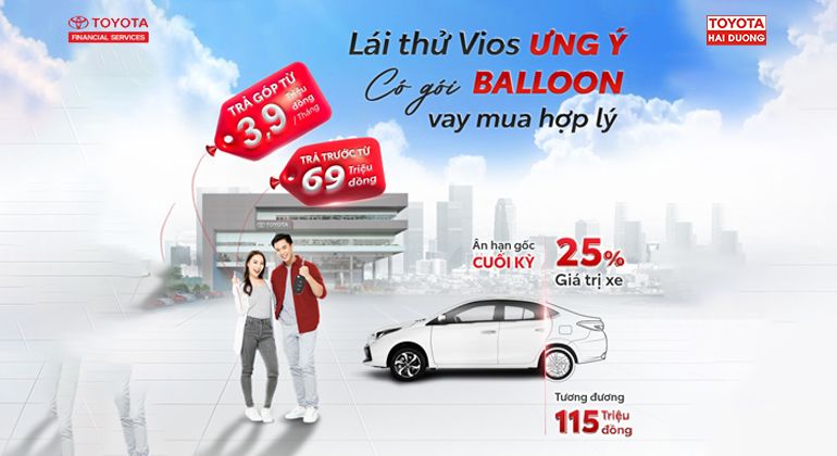 LÁI THỬ VIOS ƯNG Ý, CÓ GÓI BALLOON VAY MUA HỢP LÝ