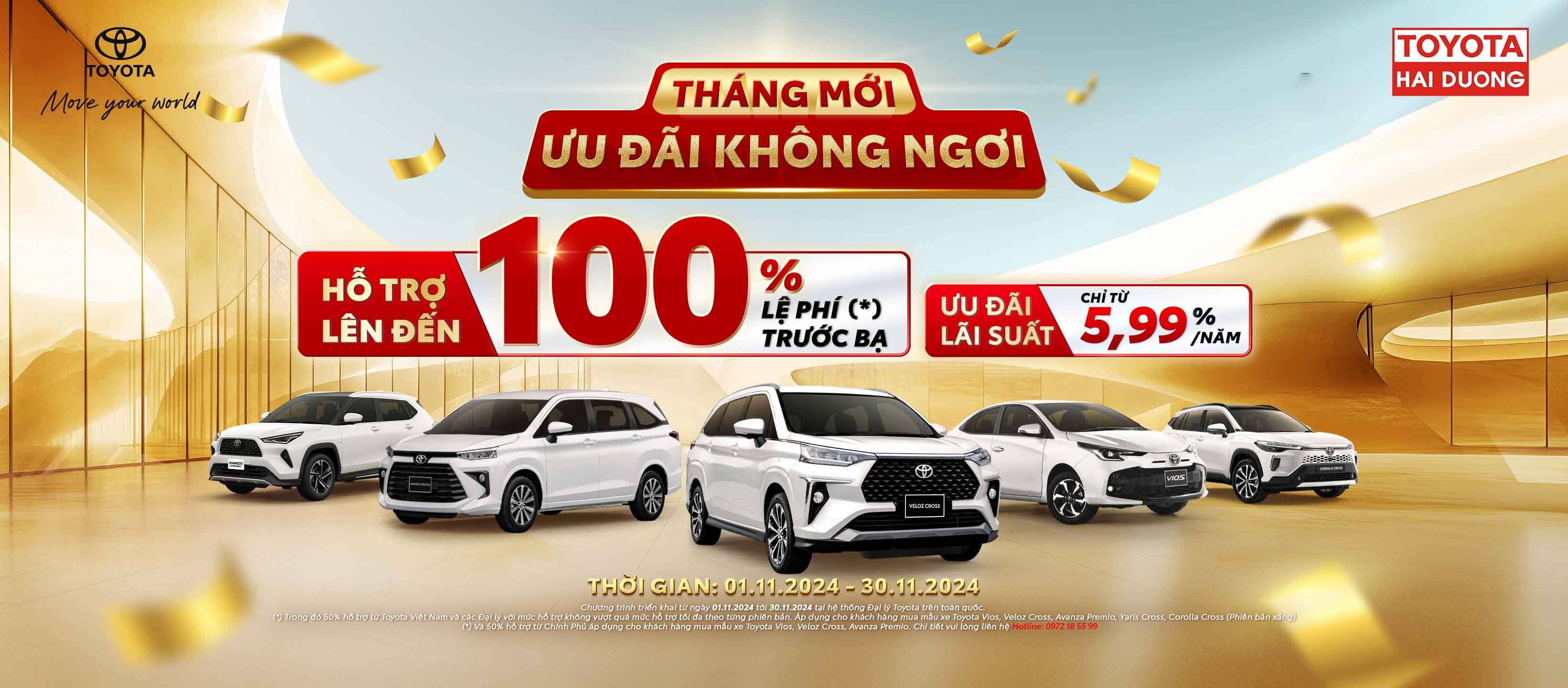 THÁNG MỚI ƯU ĐÃI KHÔNG NGƠI CÙNG TOYOTA HẢI DƯƠNG