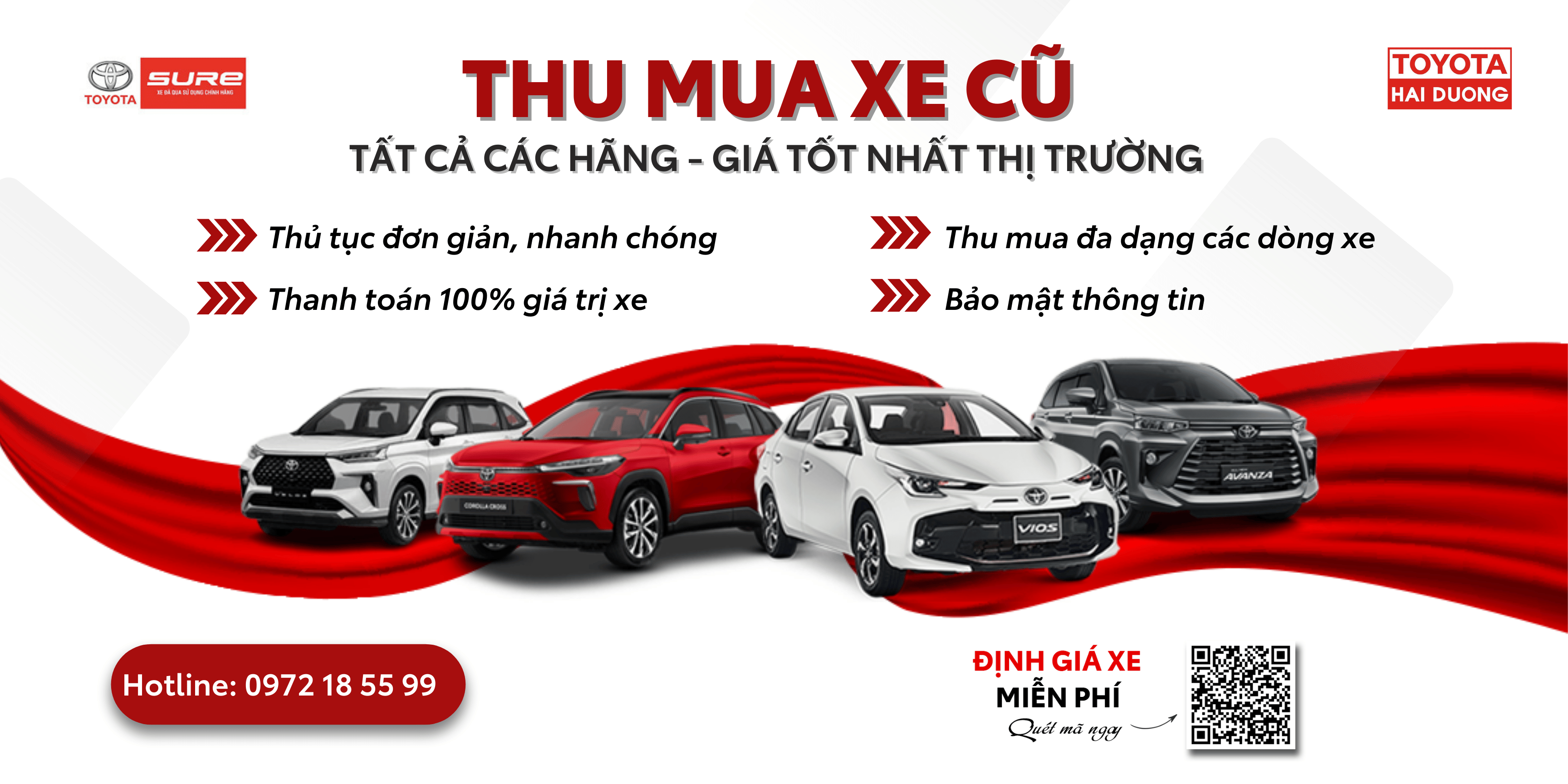 TOYOTA SURE HẢI DƯƠNG - THU MUA XE CŨ TẤT CẢ CÁC HÃNG