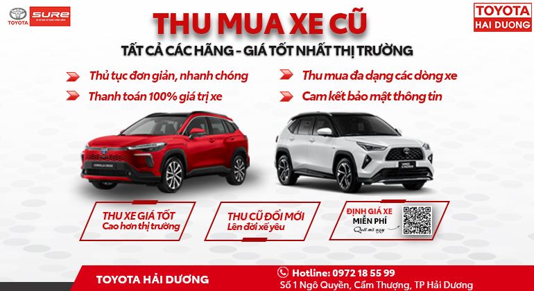 TOYOTA SURE HẢI DƯƠNG - THU MUA XE CŨ TẤT CẢ CÁC HÃNG