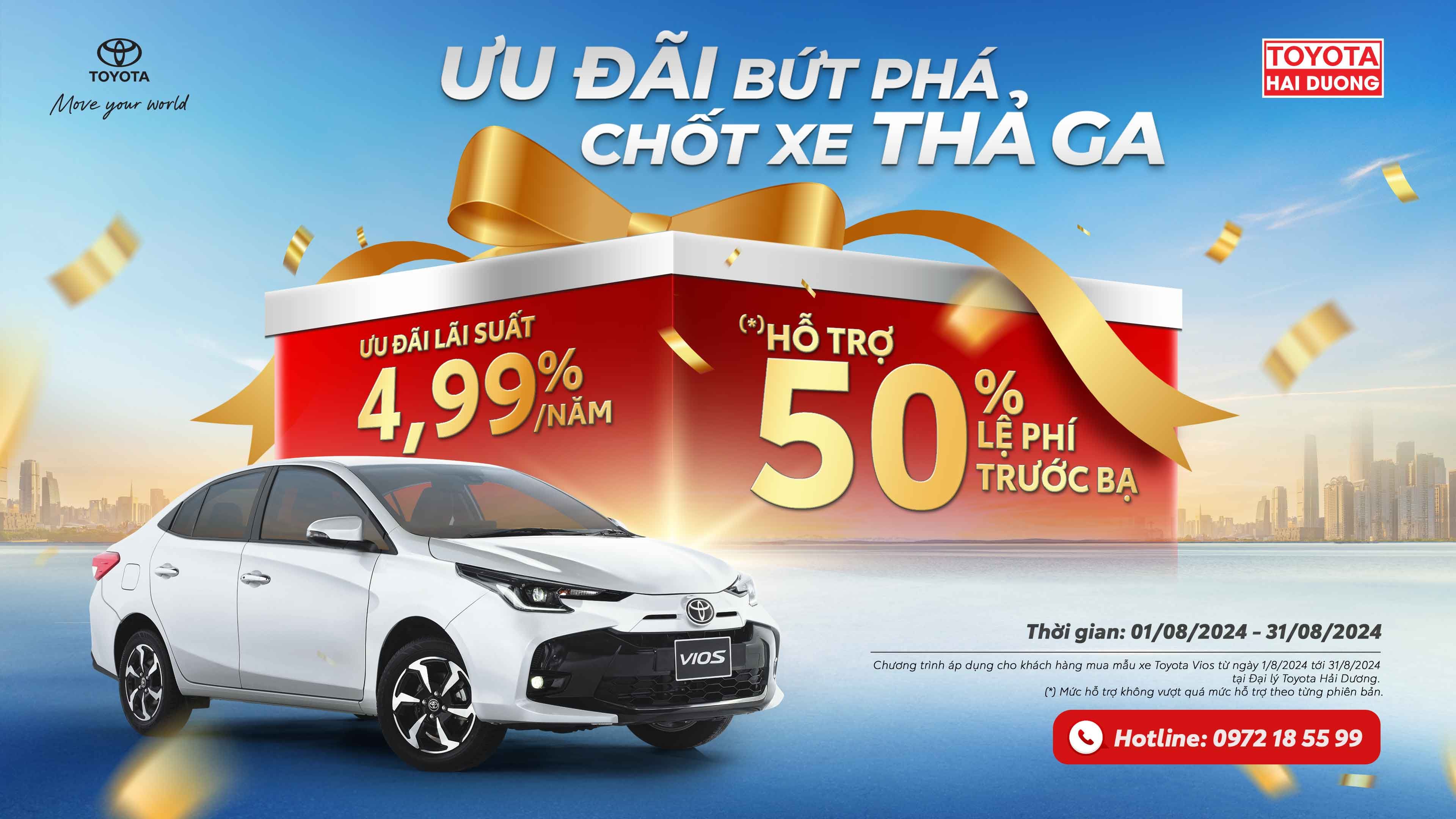 KHUYẾN MÃI THÁNG 8 CÙNG TOYOTA VIOS